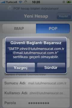 iphone e-mail smtp